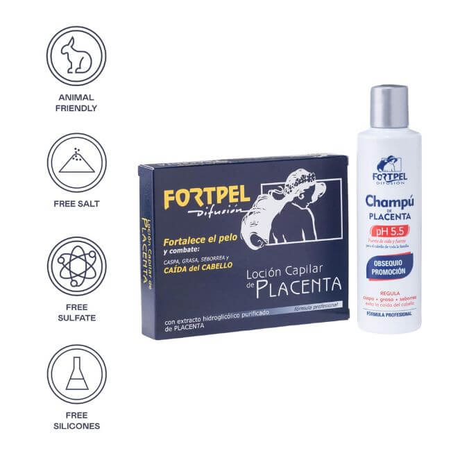 Pack 6 viales placenta 6x15 ml + Champú placenta - 200 ml - Montber Professional Brand