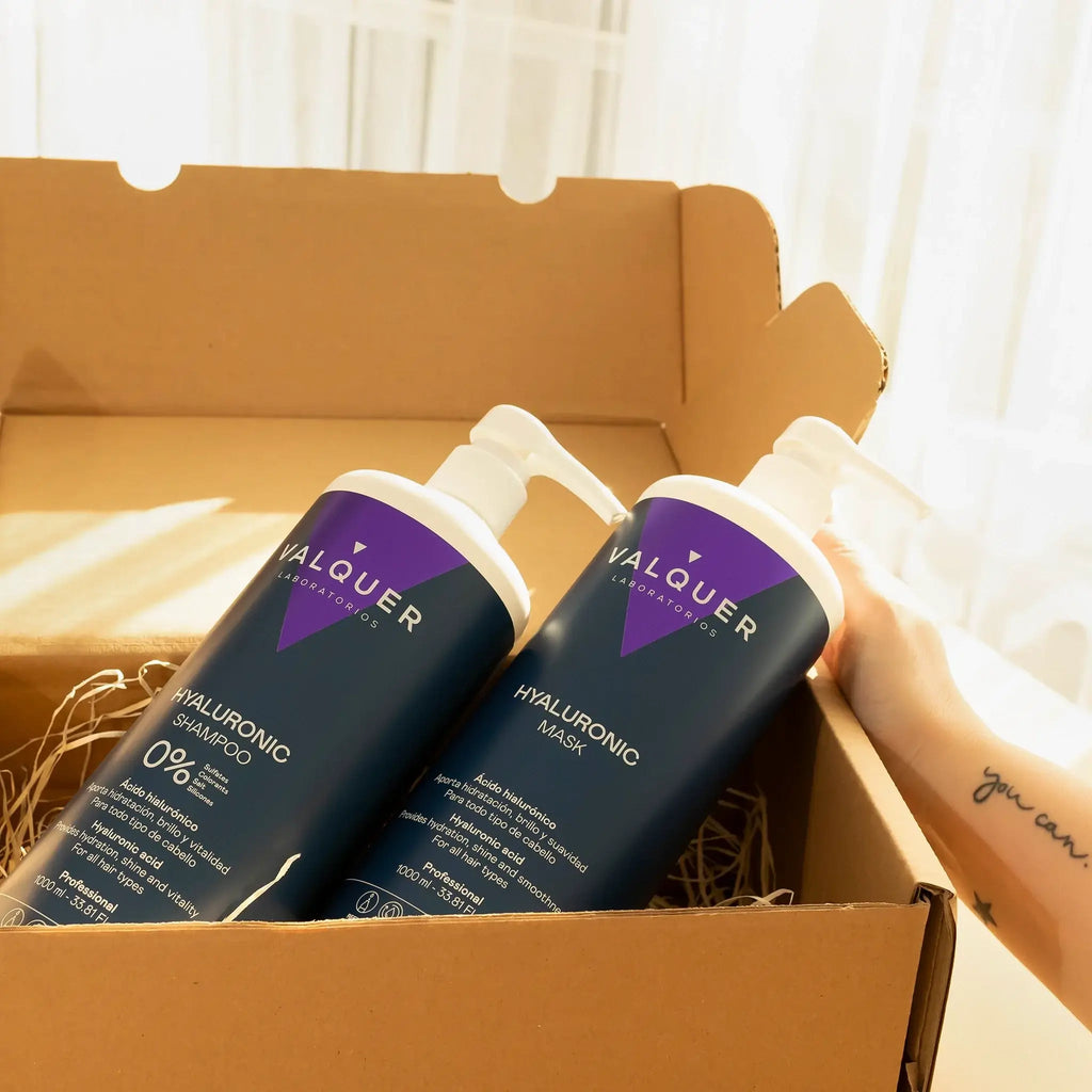 Pack Ácido Hialurónico - Champú y Mascarilla Capilar - 1000 ml + 975 ml - Montber Professional Brand