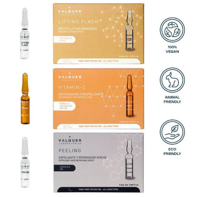 Pack ampollas Lifting Flash + Vitamina C + Peeling - 3 x 5 x 2 ml - Montber Professional Brand