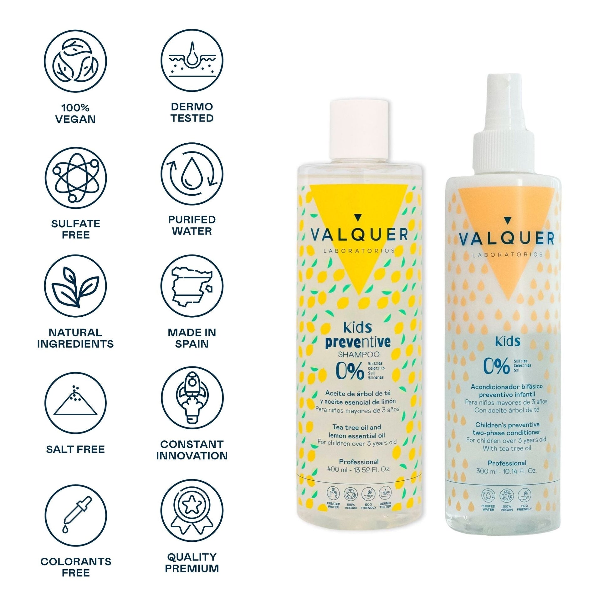 Pack champú y acondicionador bifásico preventivo infantil - 700 ml - Montber Professional Brand