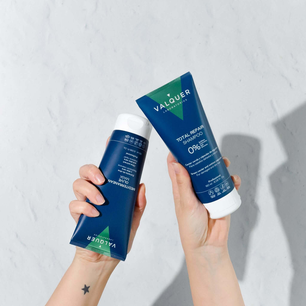 Pack Champú y Mascarilla Capilar de Oliva Reparación Total - 180 ml + 180 ml - Montber Professional Brand