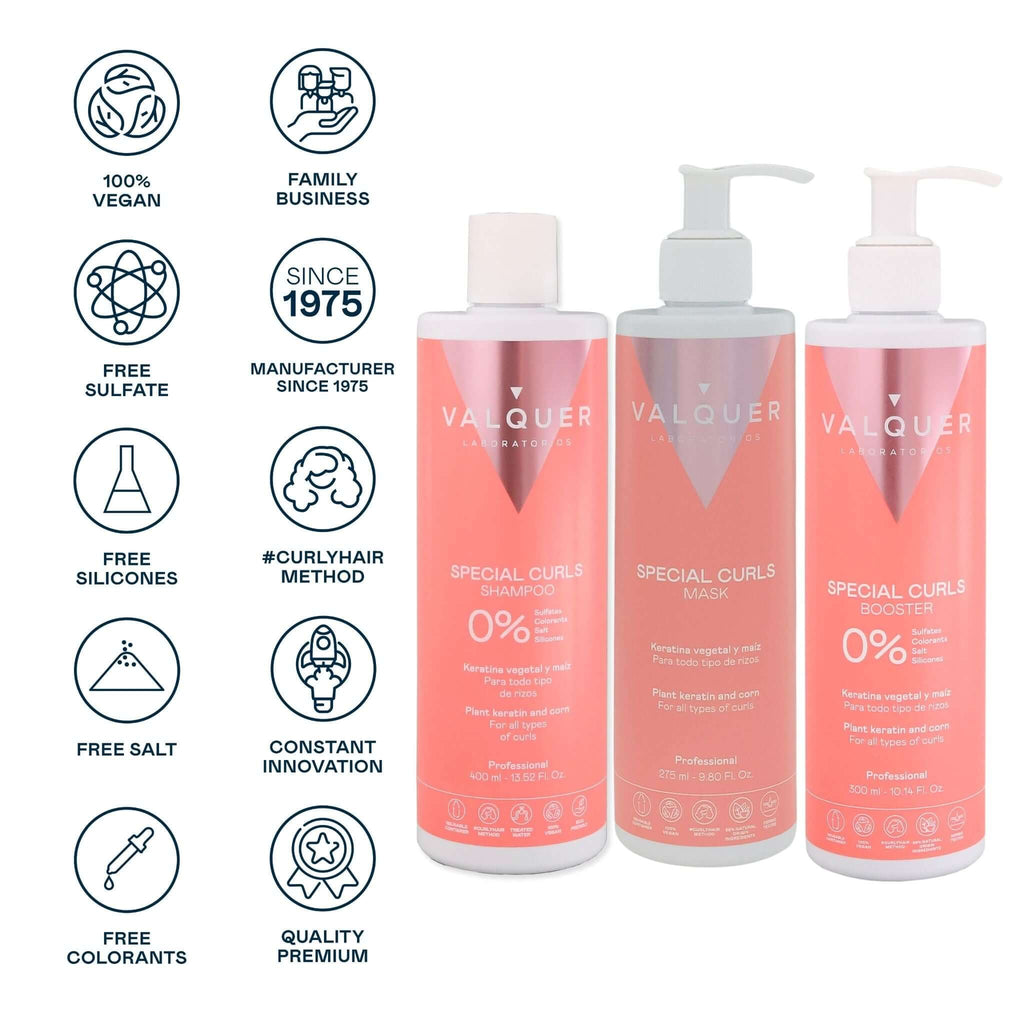 Pack curly Champú, mascarilla y booster para cabellos rizados - 975 ml - Montber Professional Brand