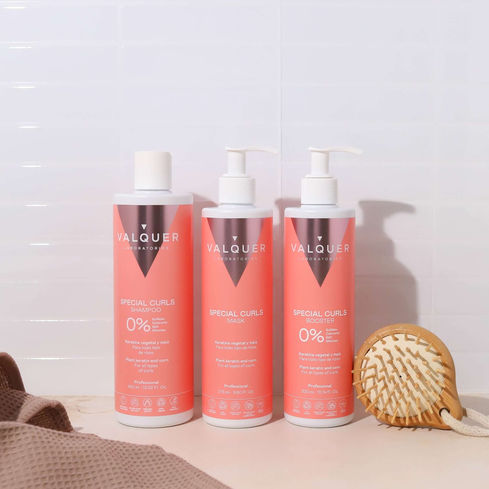 Pack curly Champú, mascarilla y booster para cabellos rizados - 975 ml - Montber Professional Brand