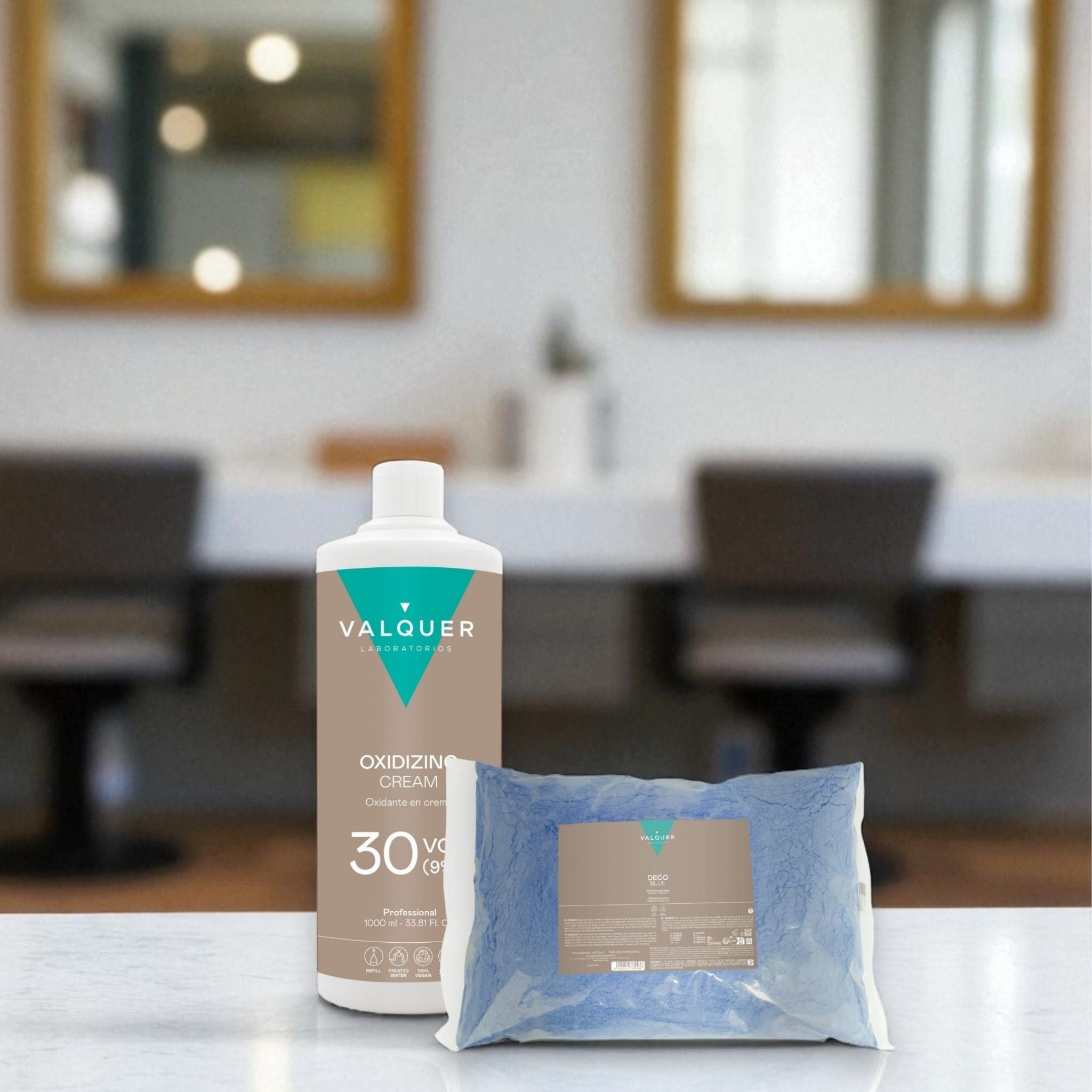 Pack Deco – Oxidante Premium Ultra - Cremoso 30 Vol (9%) 1000 ml + Decoblue Polvos Decolorantes - Montber Professional Brand