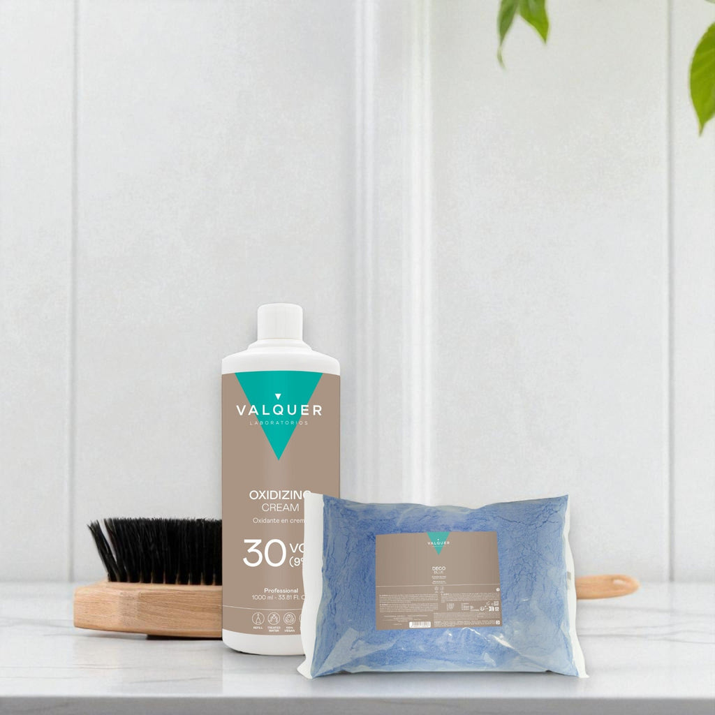 Pack decoloración capilar Polvo deco + Oxigenada 30 vol - Montber Professional Brand