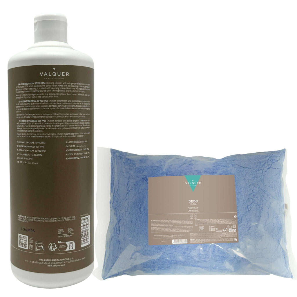 Pack decoloración capilar Polvo deco + Oxigenada 30 vol - Montber Professional Brand