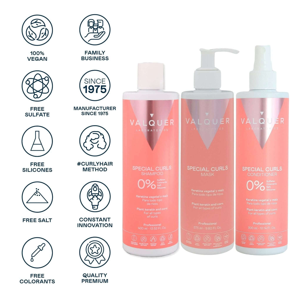 Pack Método Curly - Champú, Mascarilla y Acondicionador - 975 ml - Montber Professional Brand