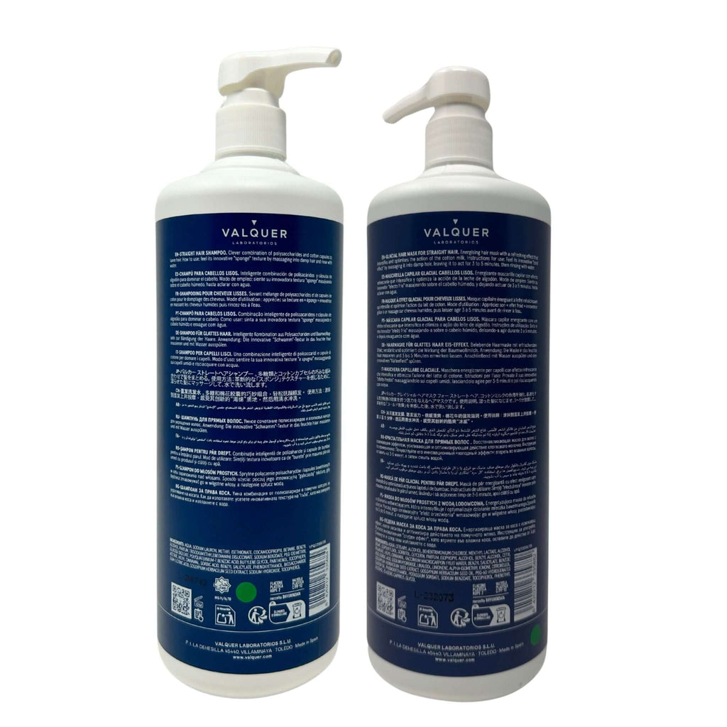 Pack para Cabellos Lisos - Champú y Mascarilla Capilar Glacial - 1000 ml + 975 ml - Montber Professional Brand