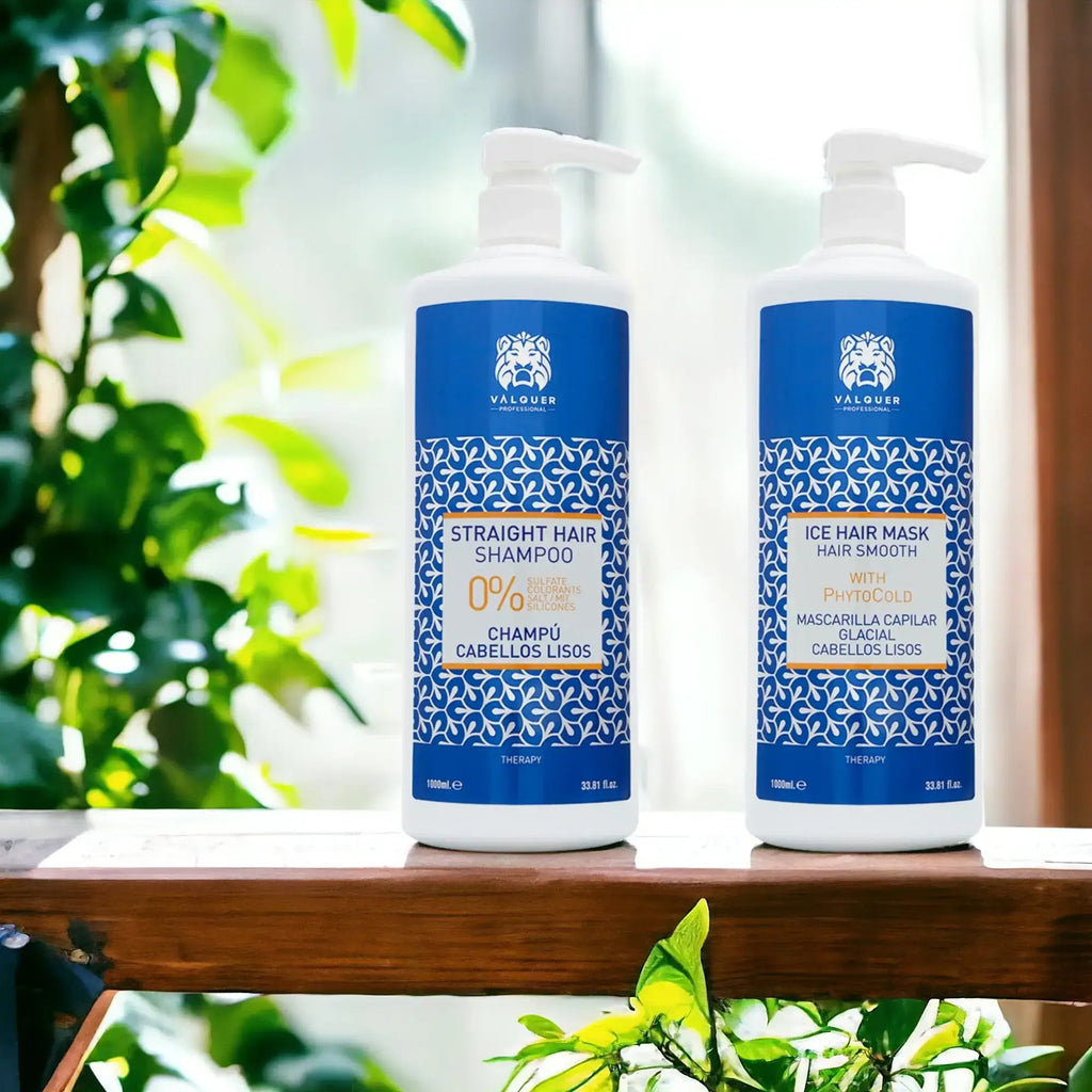 Pack para Cabellos Lisos - Champú y Mascarilla Capilar Glacial - 1000 ml + 975 ml - Montber Professional Brand