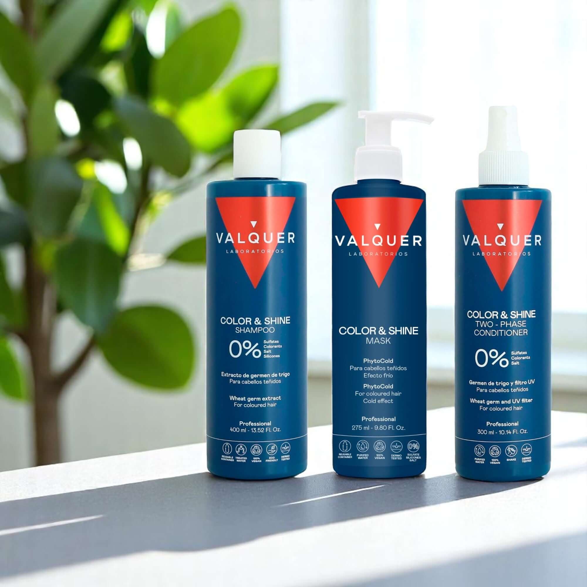 Pack Potenciador color y brillo para Cabellos Teñidos - Champú, Mascarilla y Acondicionador Bifásico - 1000 ml - Montber Professional Brand