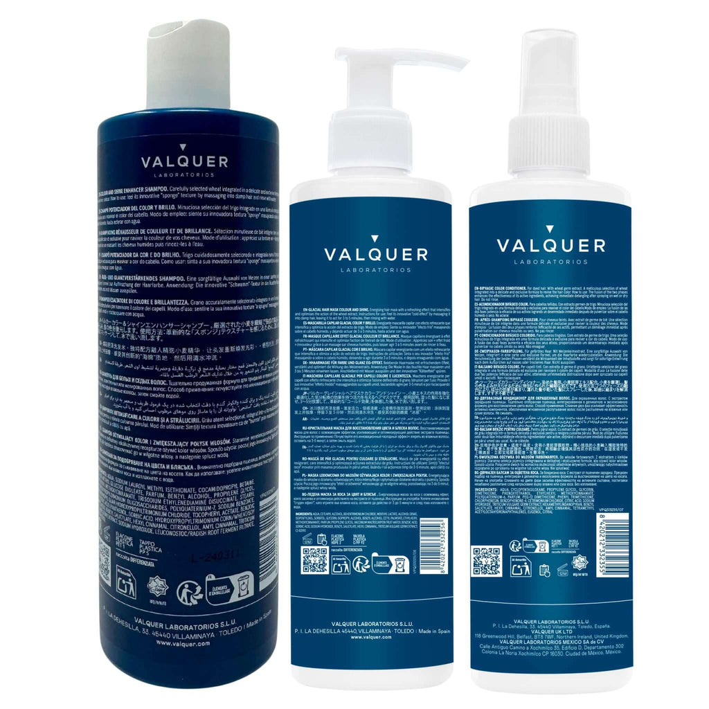 Pack Potenciador color y brillo para Cabellos Teñidos - Champú, Mascarilla y Acondicionador Bifásico - 1000 ml - Montber Professional Brand