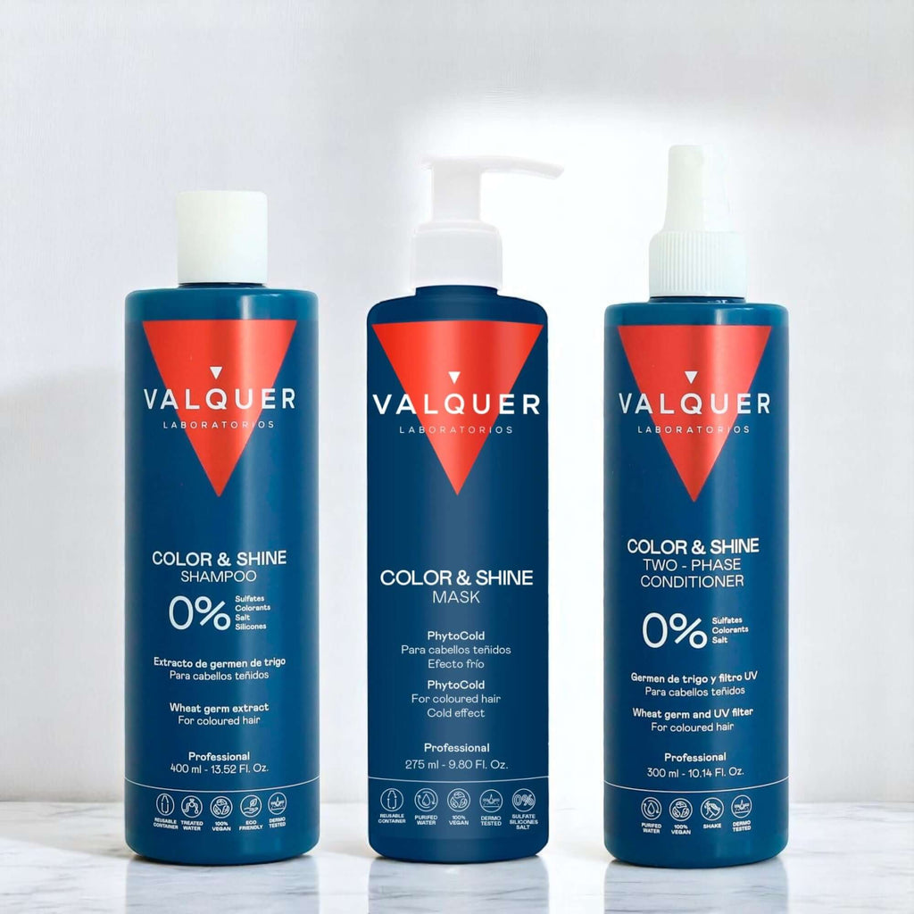 Pack Potenciador color y brillo para Cabellos Teñidos - Champú, Mascarilla y Acondicionador Bifásico - 1000 ml - Montber Professional Brand