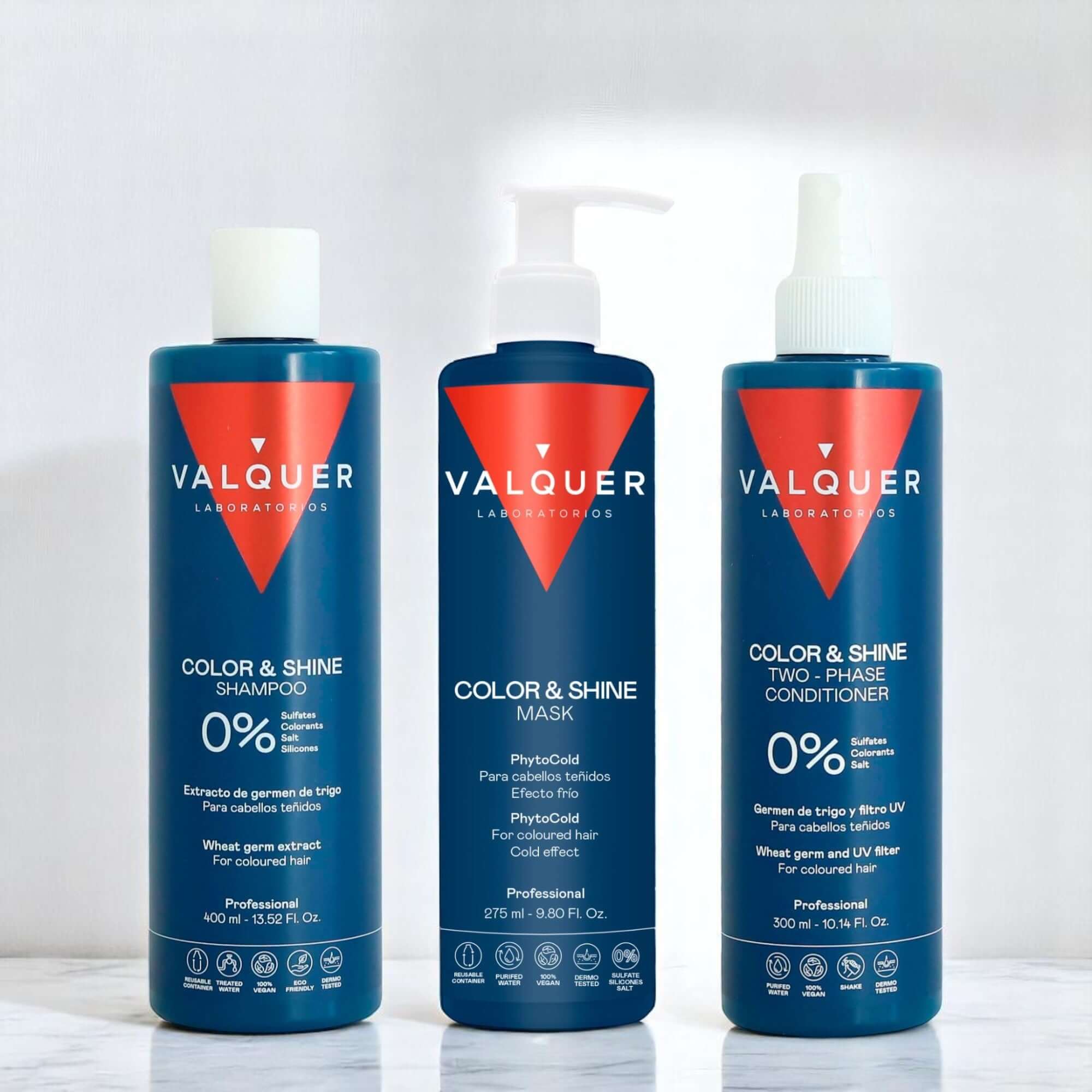 Pack Potenciador color y brillo para Cabellos Teñidos - Champú, Mascarilla y Acondicionador Bifásico - 1000 ml - Montber Professional Brand