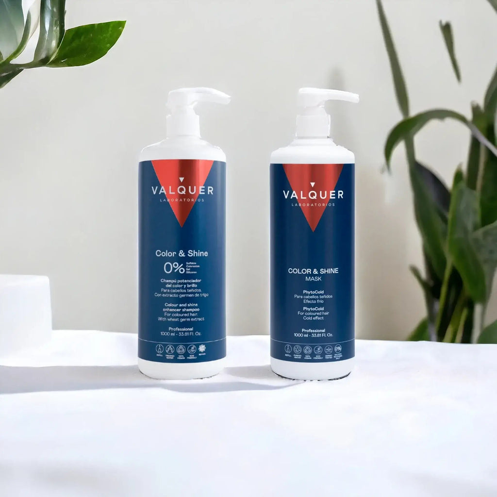 Pack Potenciador Color y Brillo para Cabellos Teñidos - Champú y Mascarilla - 1000 ml + 975 ml - Montber Professional Brand