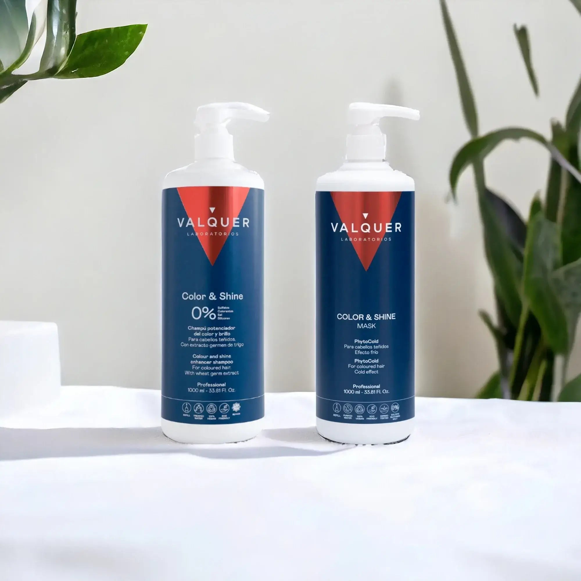 Pack Potenciador Color y Brillo para Cabellos Teñidos - Champú y Mascarilla - 1000 ml + 975 ml - Montber Professional Brand