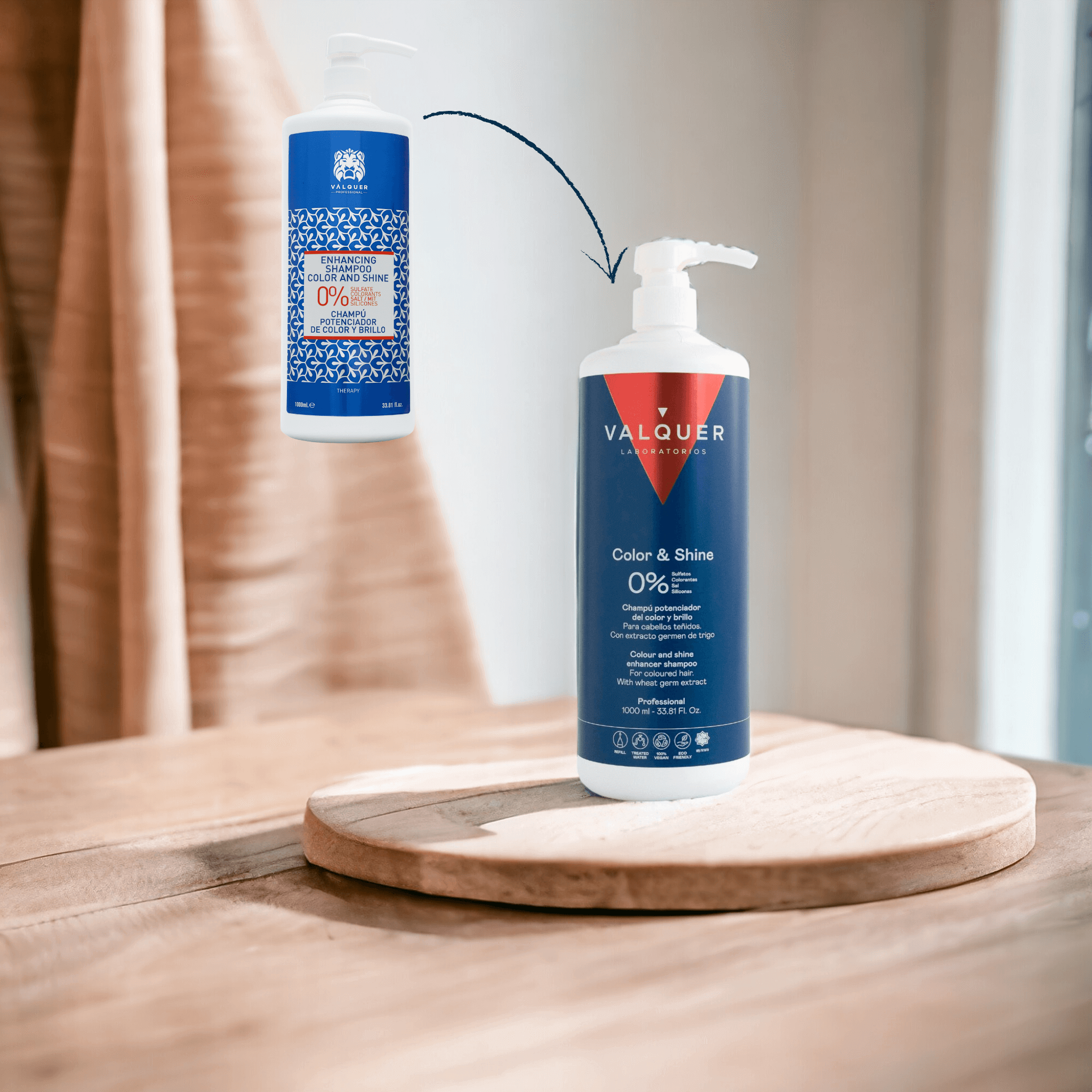 Pack Potenciador Color y Brillo para Cabellos Teñidos - Champú y Mascarilla - 1000 ml + 975 ml - Montber Professional Brand