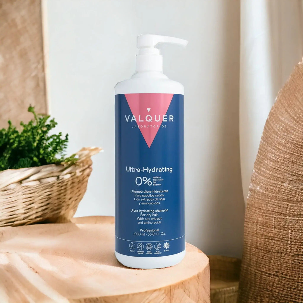 Pack Ultrahidratante Champú y Mascarilla efecto frío para Cabellos Secos - 1000 ml + 975 ml - Montber Professional Brand