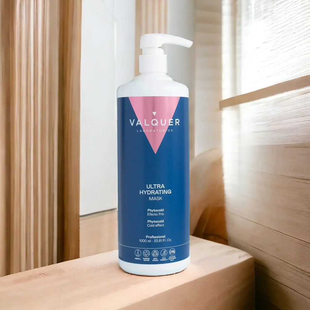 Pack Ultrahidratante Champú y Mascarilla efecto frío para Cabellos Secos - 1000 ml + 975 ml - Montber Professional Brand