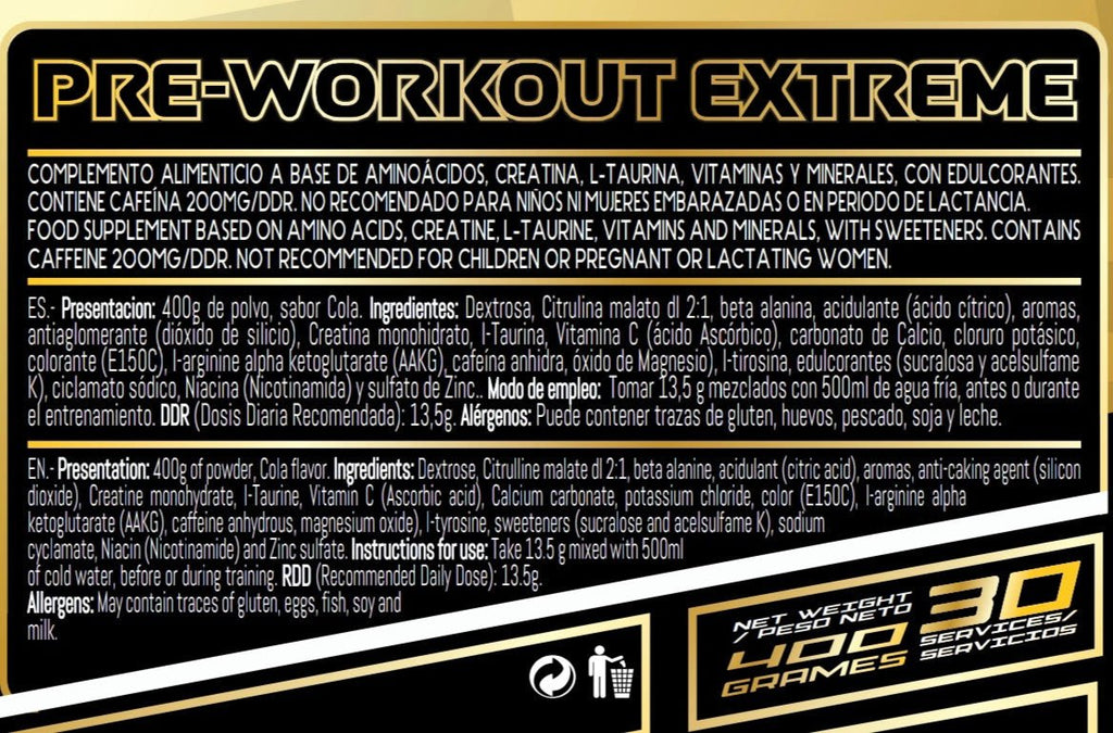 PRE ENTRENO EXTREME - Montber Professional Brand