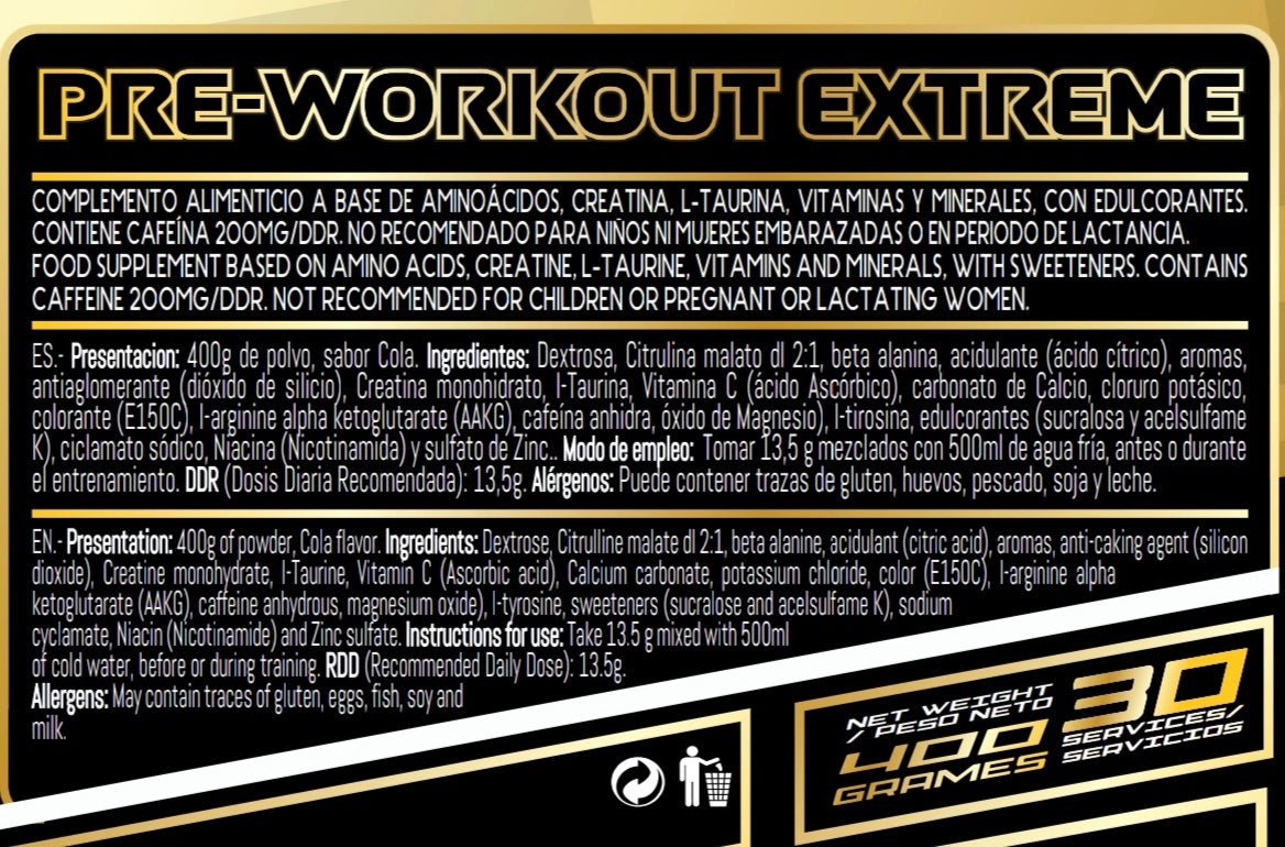 PRE ENTRENO EXTREME - Montber Professional Brand