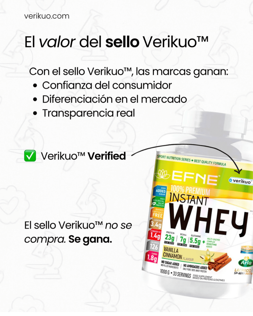 Proteína Whey Vainilla EFNE – Suave, ligera y efectiva