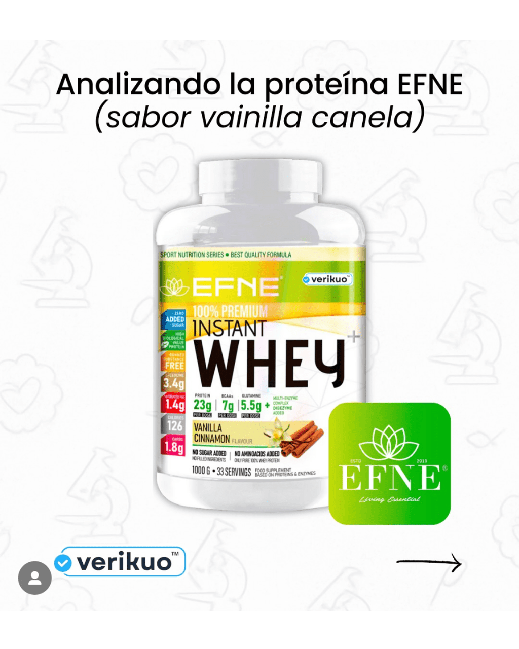 Proteína Whey Vainilla EFNE – Suave, ligera y efectiva