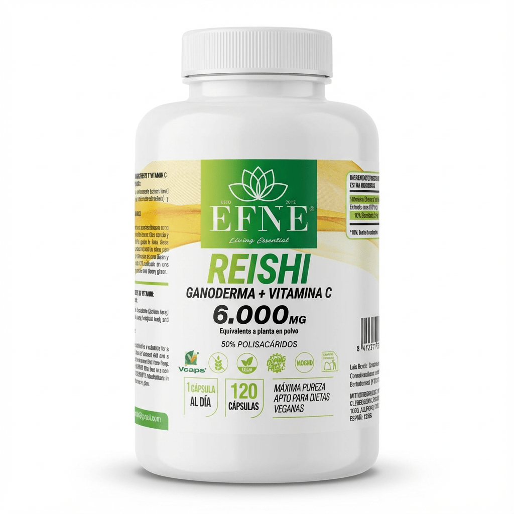 Reishi Ganoderma 6.000mg + Vitamina C EFNE: Refuerza Inmunidad y Controla el Estrés