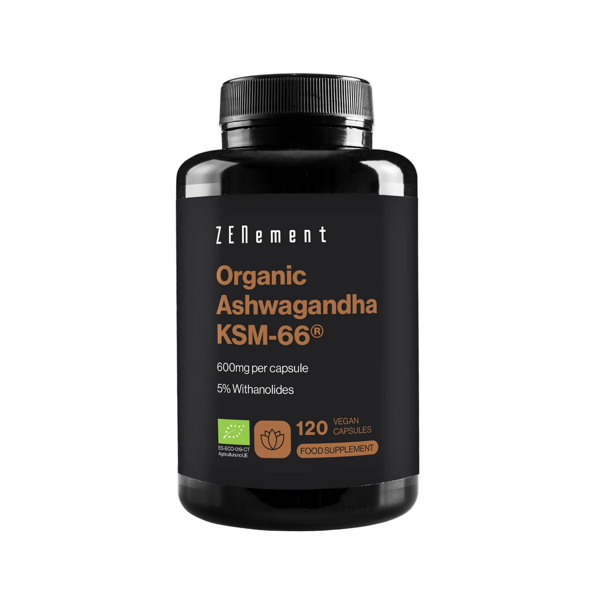Ashwagandha Ecológica KSM-66® 600mg 120 Cápsulas Veganas | Zenement