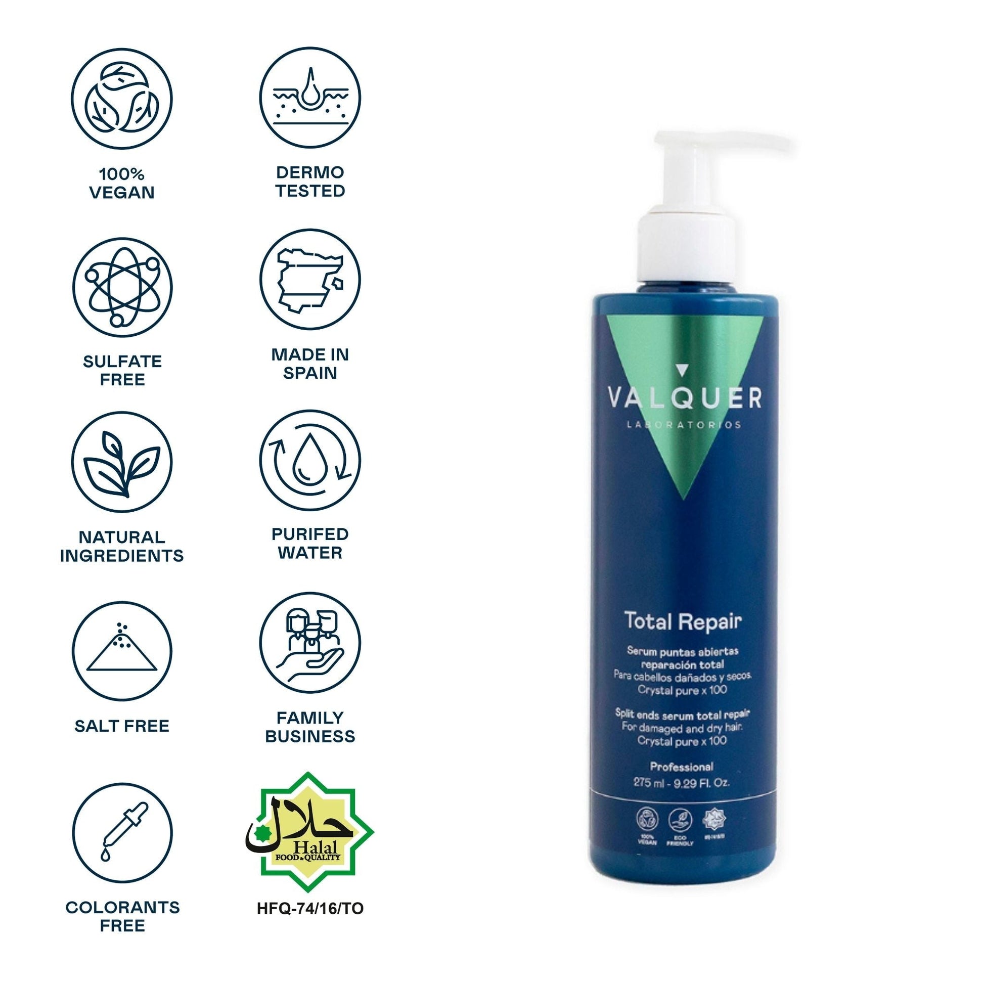 Sérum capilar para puntas abiertas reparación total - 275 ml - Montber Professional Brand