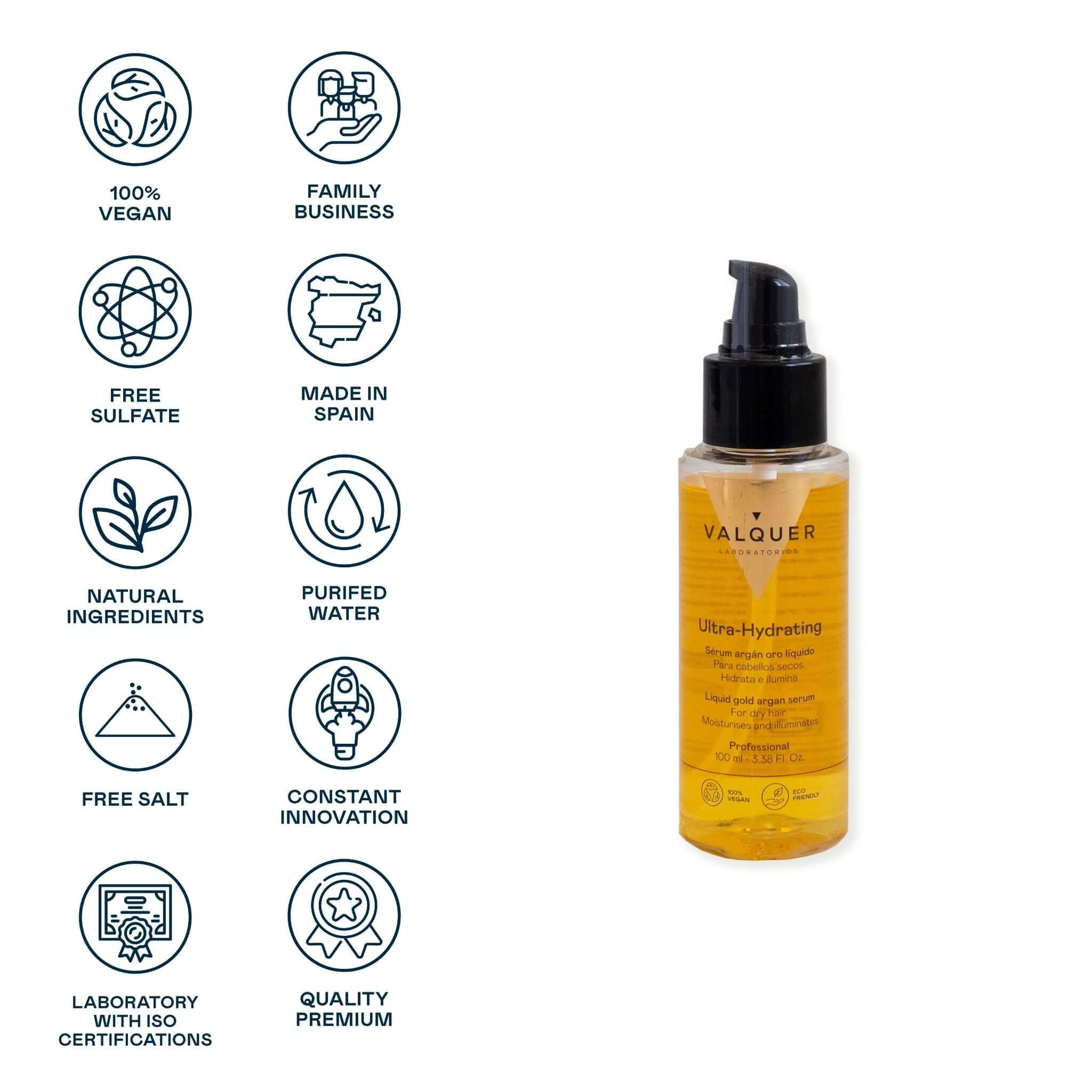 Sérum con Aceite de Argán y Oro Líquido - 100 ml - Montber Professional Brand