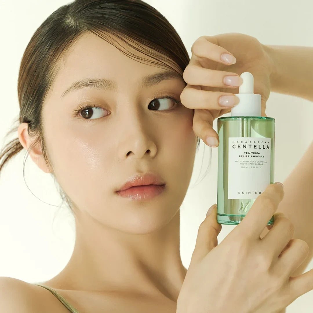 SKIN1004 Centella Tea - Trica Relief Ampoule | Suero Calmante Antiacne K - Beauty (100ml) - Montber Professional Brand