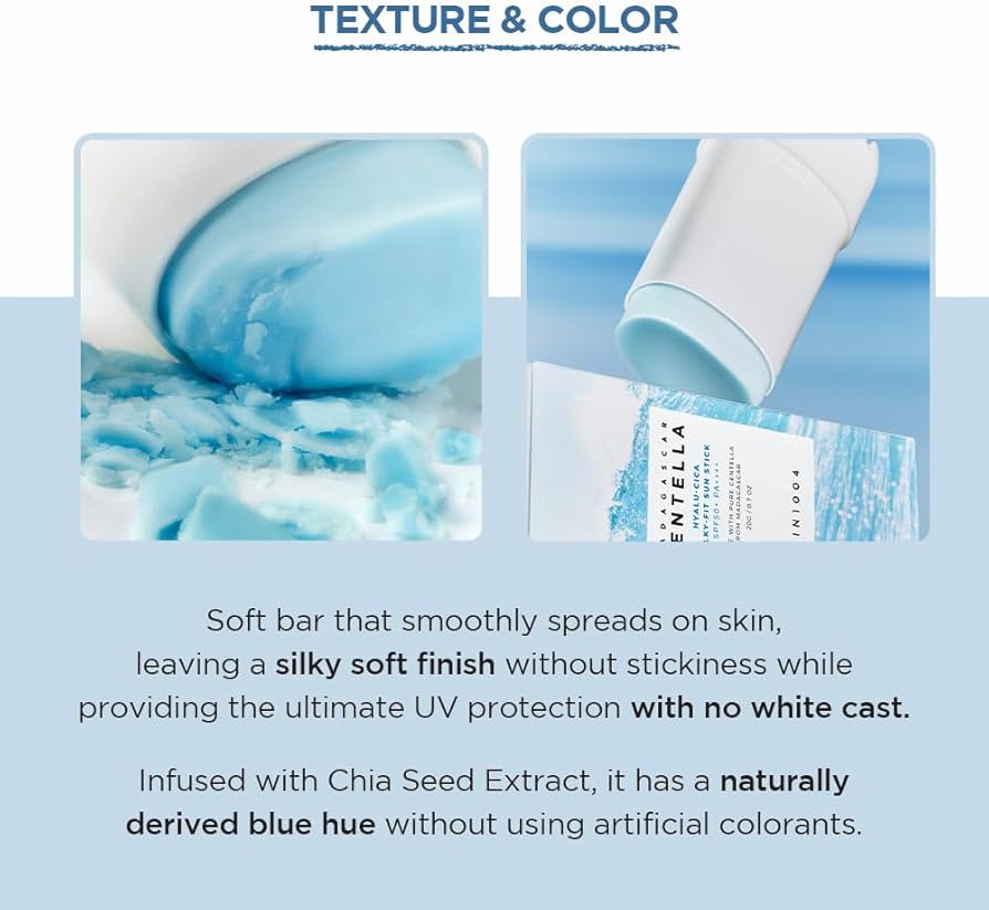 SKIN1004 Madagascar Centella Hyalu - Cica Silky - Fit Sun Stick SPF50+ PA++++ – Protector Solar en Barra con Centella Asiática y Ácido Hialurónico (20g) - Montber Professional Brand