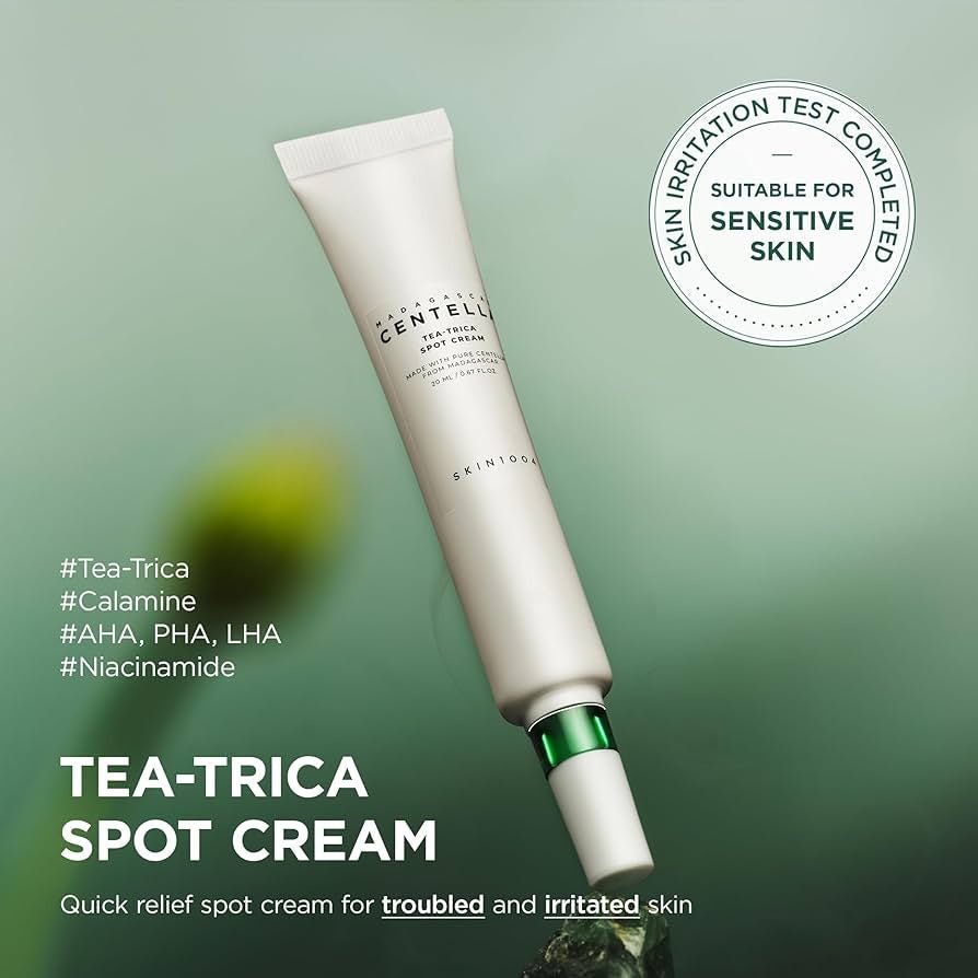 SKIN1004 Madagascar Centella Tea - Trica Spot Cream | Crema Calmante Anti - Imperfecciones (20 ml) - Montber Professional Brand