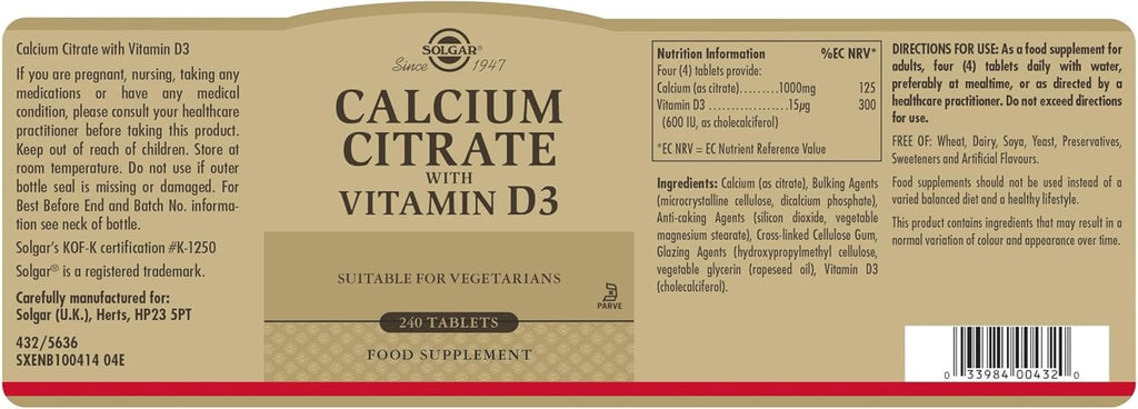 Citrato de Calcio + Vitamina D3: Fortalece tus huesos. - Montber Professional Brand