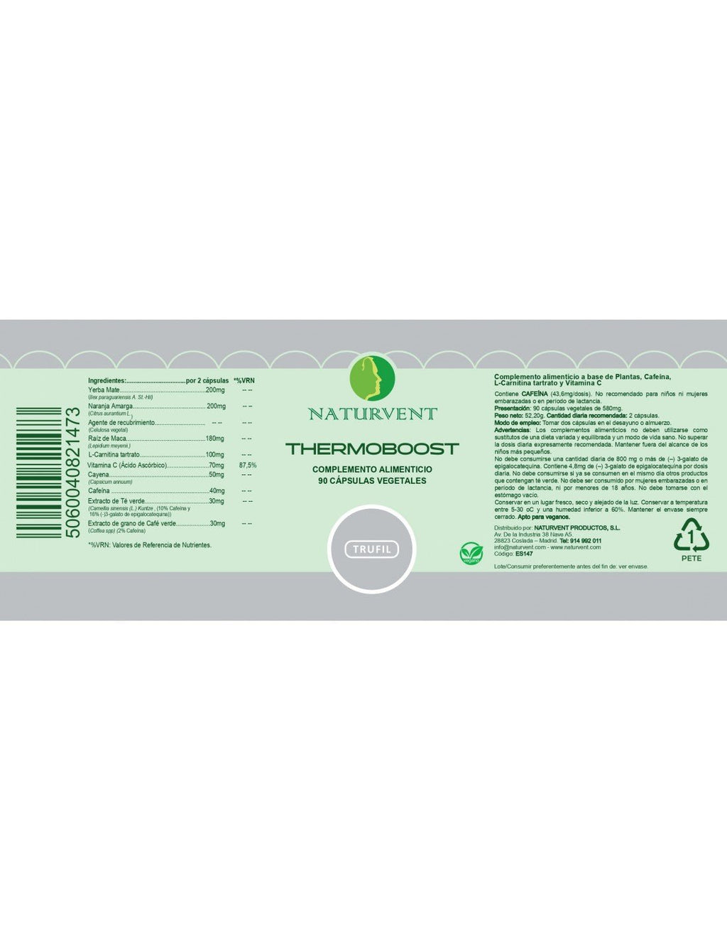 THERMOBOOST Quemagrasa natural para 45 días. Potente y eficaz. - Montber Professional Brand