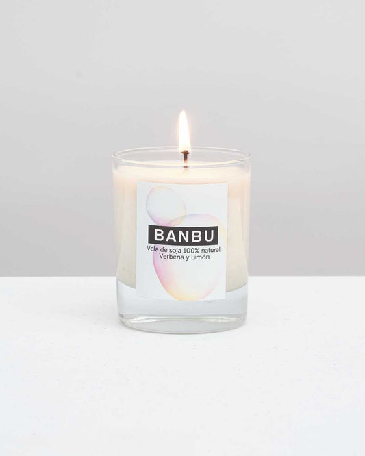 Vela de soja natural BANBU aroma verbena y limón en vaso - imagen 2