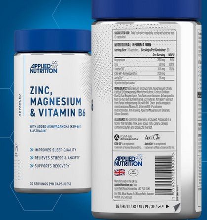 Zinc, Magnesio y Vitamina B6 con Ashwagandha y AstraGin - Montber Professional Brand